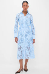 Dream Blue Long Sleeve Shirt Dress